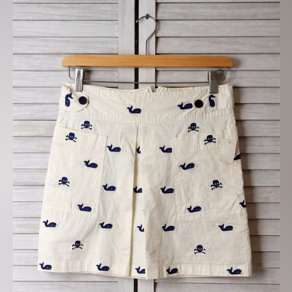 Libertine for Target. Print Skirt Whales & Skulls. Creamy white. Small. NWT. Y2K